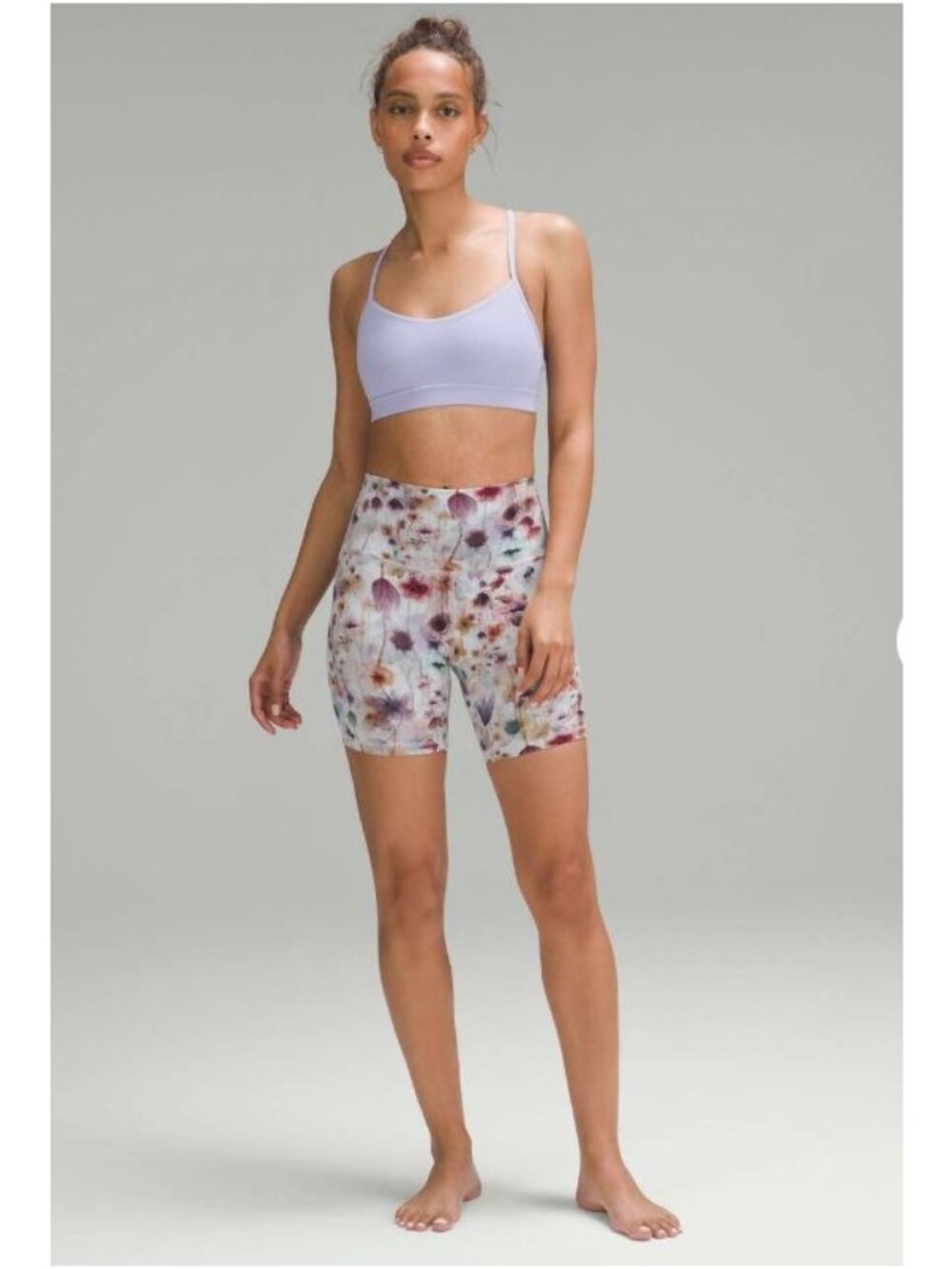 lululemon Flow Y Bra Nulu Lilac Smoke Light Support A-C Cups LW2CTIS, Size 4